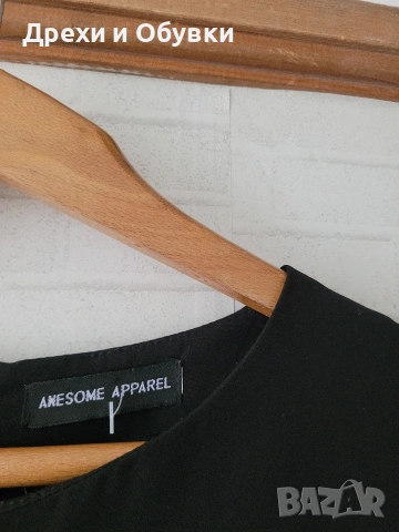 Черна официална елегантна разкроена рокля с джобове , снимка 3 - Рокли - 51788715