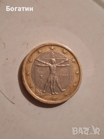 1 евро 2002 Ветрувиански човек, снимка 2 - Нумизматика и бонистика - 53129503