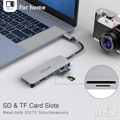 5-в-1 HDMI USB-C хъб QGEEM, снимка 5 - Друга електроника - 44071211