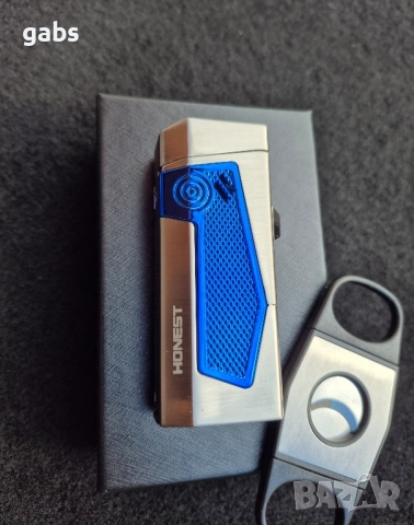 Луксозна запалка за пури HONEST с подарък резачка,три цвята, снимка 13 - Запалки - 52204255