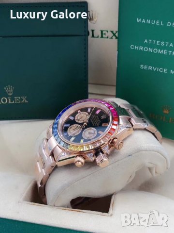 Mъжки часовник Rolex Daytona Cosmograph Rainbow Rose Gold с автоматичен механизъм, снимка 6 - Мъжки - 38212400