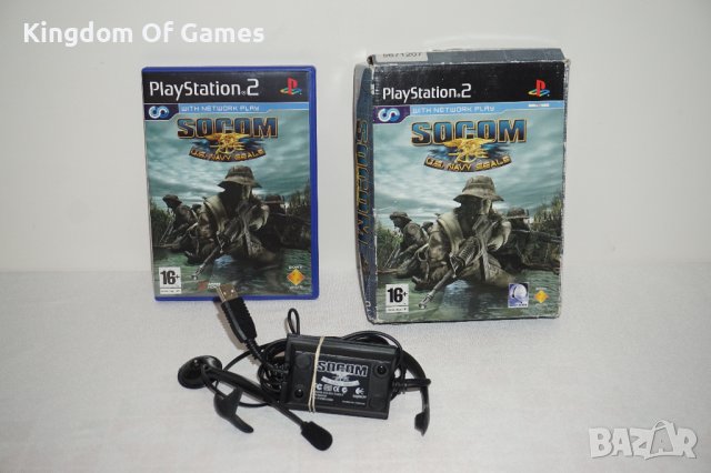 Игра за PS2 SOCOM: US Navy SEALs С Оригинална Кутия и Оригинален микрофон със слушалка