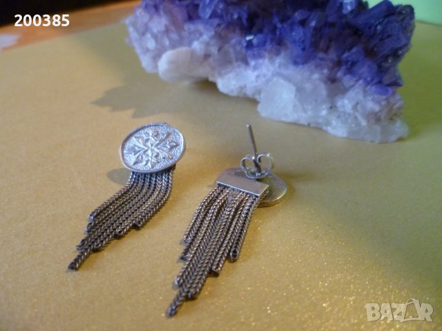 Старинни сребърни обеци, снимка 2 - Обеци - 43800736