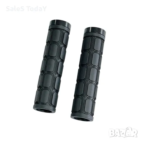 Ръкохватки за колело с тапи, дръжки за кормило, 2бр., 13,2см., черен, снимка 2 - Аксесоари за велосипеди - 36777102