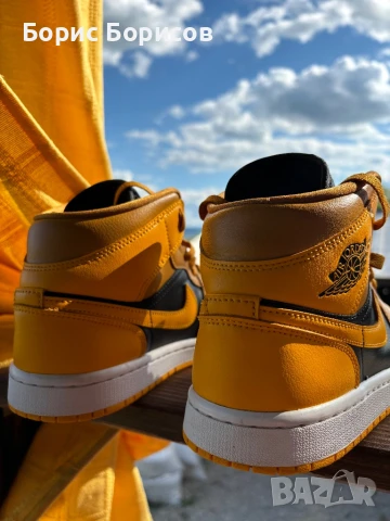Nike Air Jordan 1 Mid Chutney Sneakers Shoes BQ6472-700 Women's Size 6,5, снимка 9 - Маратонки - 50686657