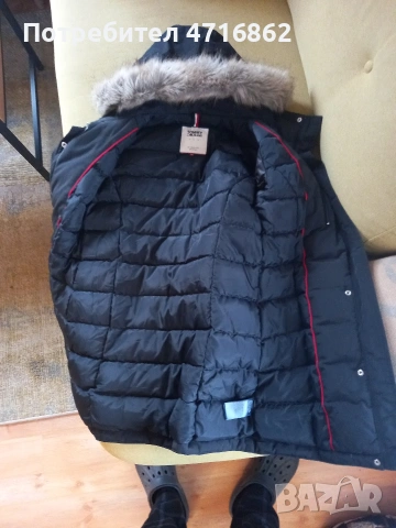 Дълго дамско яке с пух- Tommy Hilfiger, снимка 3 - Якета - 53227553