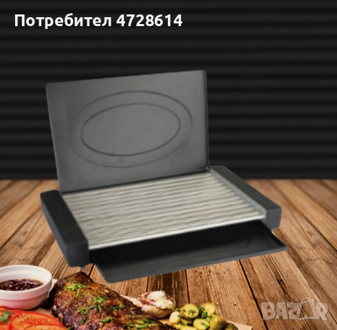 Скара с капак Rosberg R51015M, 1800W, 12 тръбни ребра, плот за готвене 35x22 см, тавичка за мазнина, снимка 3 - Други стоки за дома - 53420659