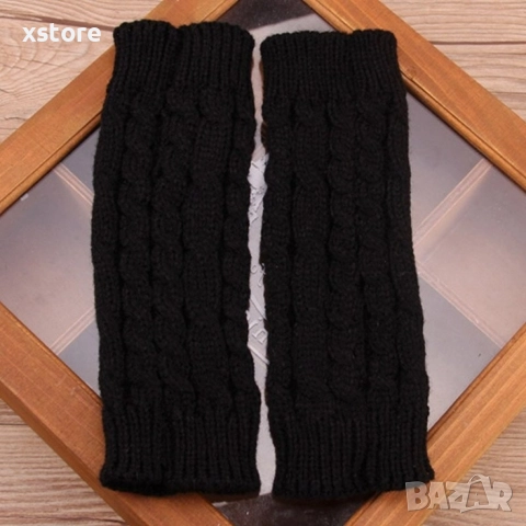 Дамски плетени вълнени ръкавици без пръсти, снимка 3 - Ръкавици - 52796217