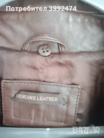 Дамско кожено манто, размер М, снимка 2 - Якета - 52106662