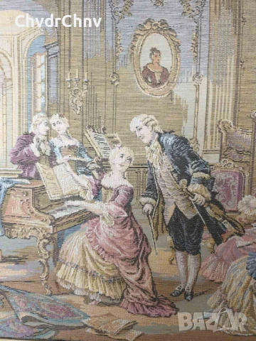 дървена рамка 148x51см/голям стар френски гоблен/барокова картина, снимка 6 - Гоблени - 50524010