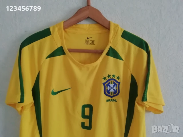 Бразилия Роналдо 2002 Nike оригинална тениска фланелка Brazil Ronaldo размер М , снимка 4 - Тениски - 50746245