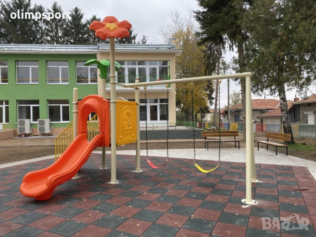 Комбинирано детско съоръжение Цвете – люлка – пързалка – игра морски шах – размери Д/Ш/В – 512/285/3, снимка 3 - Други игри - 52788823