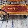 Старинна италианска количка за сервиране с интарзия, снимка 3