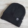 2560 Топла черна плетена зимна шапка с щампа, унисекс, снимка 2