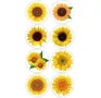 100 бр Слънчоглед слънчогледи цветя малки самозалепващи лепенки стикери за ръчна изработка подарък, снимка 2