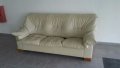 Кожен диван 3 места с подматрачна рамка, снимка 2