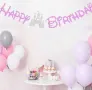 Happy Birthday стил Дисни замък принцеси банер надпис декор парти рожден ден украса, снимка 1