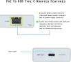 PROCET PoE+ към Type C Ethernet адаптер конвертор 23W,IEEE802.3at PD3.0 захранване и данни към USB С, снимка 2