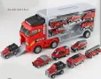 Пожарникарски камион автовоз с 6 метални пожарникарски коли КН2793, снимка 6