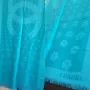 Разкошен Монограмен Шал в Цвят Небесно Син КОД СН3 , снимка 2
