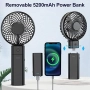 Нов Преносим мини вентилатор 5 скорости + Power Bank 5200mAh Охлаждане, снимка 5
