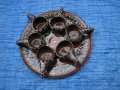 Поднос с чаши кратунки за греяна ракия, снимка 1 - Антикварни и старинни предмети - 35026866