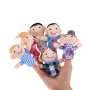 6 малки плюшени фигурки за пръсти куклен театър семейство  