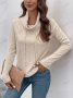 Дамска блуза с текстурирана яка с гъста яка - 024, снимка 1 - Блузи с дълъг ръкав и пуловери - 43627991
