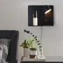 SUNLLOK Модерна LED стенна лампа с USB порт и рафт, черна, снимка 7