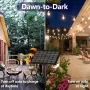 Външни соларни стрингови светлини, 18,3 м, 15+2 LED нечупливи крушки, дистанционно, USB конектор, снимка 5