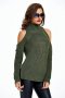 Ефектна блуза плетиво с голо рамо , снимка 1 - Блузи с дълъг ръкав и пуловери - 43488714