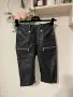 Нов черен спортен елегантен кожен панталон висока талия 3/4 Replica , снимка 3
