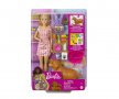 Кукла Barbie - Комплект с куче и новородени кученца Mattel Barbie® HCK75, снимка 1 - Кукли - 36934243