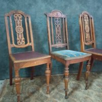 Старинни столове с маса, снимка 2 - Столове - 38043670