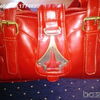 Дамска червена чанта от висококачествена еко кожа-една фиксирана дръжка,подвижна презрамка, снимка 3 - Чанти - 28681789