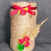 Ръчно, изработени и декорирани бурканчета и вази на различни цени , снимка 1 - Вази - 39683409