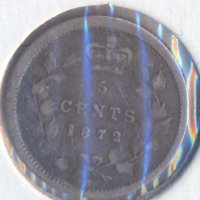 Канада 5 цента 1872 година, приятна, снимка 1 - Нумизматика и бонистика - 35199742
