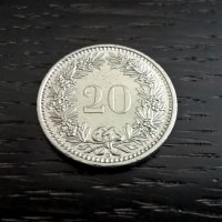 Монета - Швейцария - 20 рапен | 1991г., снимка 1 - Нумизматика и бонистика - 28053863