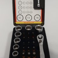 Abraboro комплект тресчотка, вложки и накрайници 30 части, снимка 4 - Куфари с инструменти - 33572644