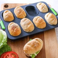 Форма за печене на 8 питки хлебчета бургери силиконова перфорирана , снимка 2 - Форми - 44117578