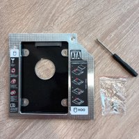 Second Hard Disk Caddy 9.5мм / 9.5mm - SATA, снимка 3 - Друга електроника - 40096363