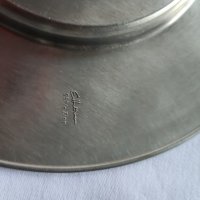 Автентична немска калаена чиния за стена Bergwerk Ensdorf маркирана, снимка 3 - Антикварни и старинни предмети - 38276247