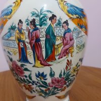Стара порцеланова ваза в японски стил. Ръчно рисувана, снимка 3 - Антикварни и старинни предмети - 43716753