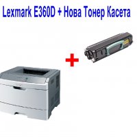 Лазерен принтер Lexmark E360D+Нова Тонер Касета,Дуплекс, снимка 2 - Принтери, копири, скенери - 37173409