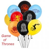 Игра на тронове Game of Thrones Обикновен надуваем латекс латексов балон парти хелий или газ, снимка 1 - Други - 28893313