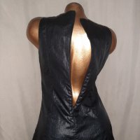 SOAKED XS/ M  Черна рокля от промазан шушлеков  плат , снимка 2 - Рокли - 37579808