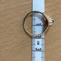 Златен пръстен с аметист, снимка 7 - Пръстени - 44112168