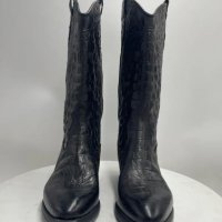Дамски кожени ботуши от колекцията Western Boot на Zoe, черни, снимка 4 - Дамски ботуши - 43430529