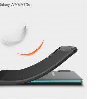 Samsung Galaxy A70 карбон силиконов гръб / кейс, снимка 5 - Калъфи, кейсове - 25705260