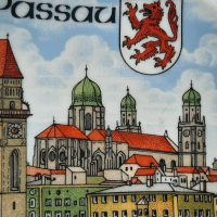 Декоративна винтидж порцеланова стенна чиния Passau 19x19см, снимка 3 - Други - 36485349